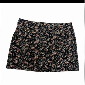 Mossimo Micro Mini Skirt 16 Corduroy Dark Floral 90s Y2K Grunge #sk1
